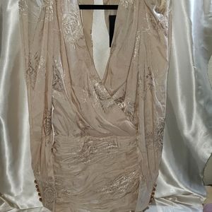 Fashion Nova Satin Ruched Mini Dress
